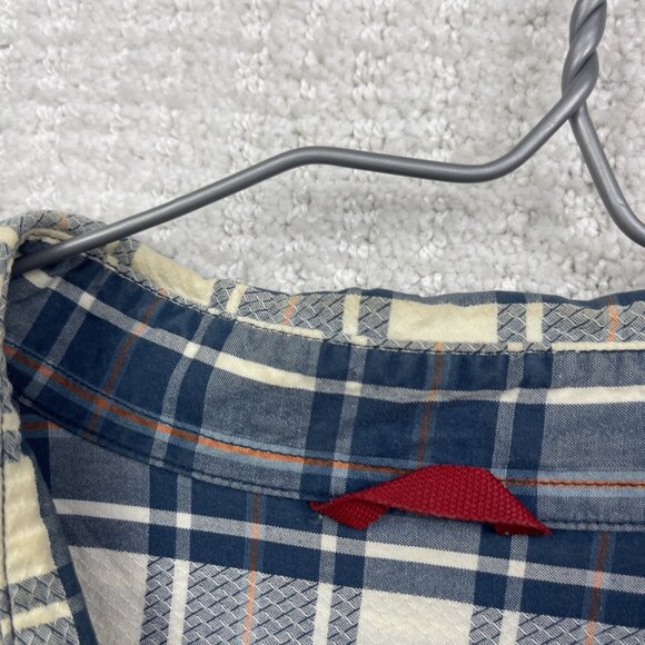 Levi's Shirt Men's L Blue Plaid Short Sleeve Snap Western Cowboy Outdoor Casual - Picture 6 of 16